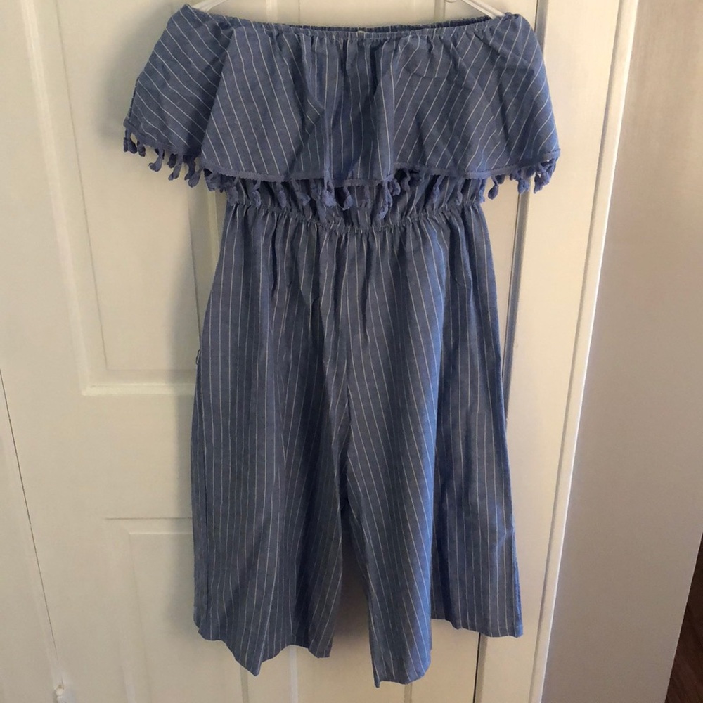 NWOT•Rebellion, Off the Shoulder Denim Jumper